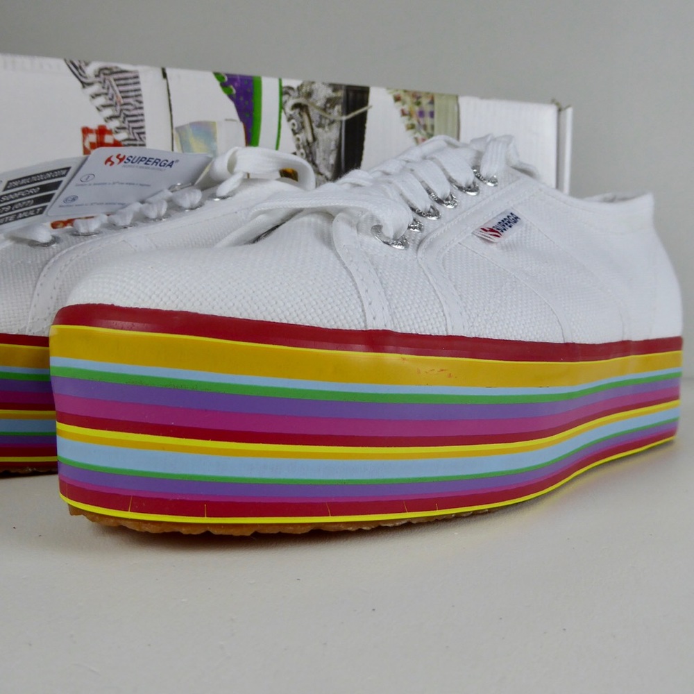 NIB RARE AF🌈 Superga Rainbow 🌈 Platform Sneakers